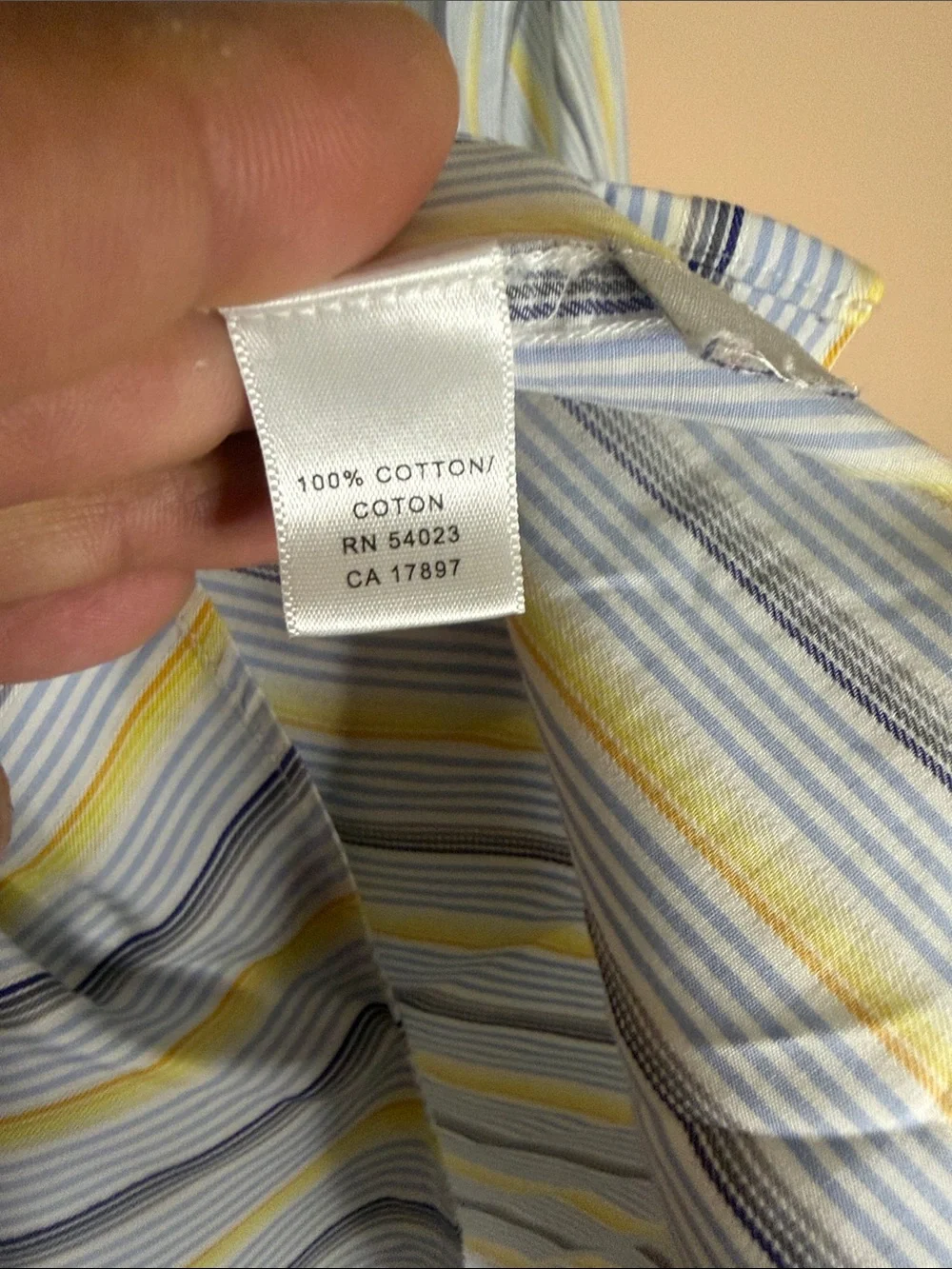 Banana Republic Men's Striped Dress Shirt - Blue & Yellow 100% cotton